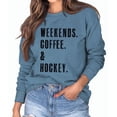 thumbnail image 3 of Sudadera informal de cuello redondo para mujer, de manga larga, holgada, con letras estampadas, azul, talla M, para primavera/otoño, 3 of 5