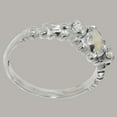 thumbnail image 4 of LBG British Made Solid 14k White Gold Natural Opal & Cubic Zirconia Womens Anniversary Ring - 33 size options - Size 10.25, 4 of 9