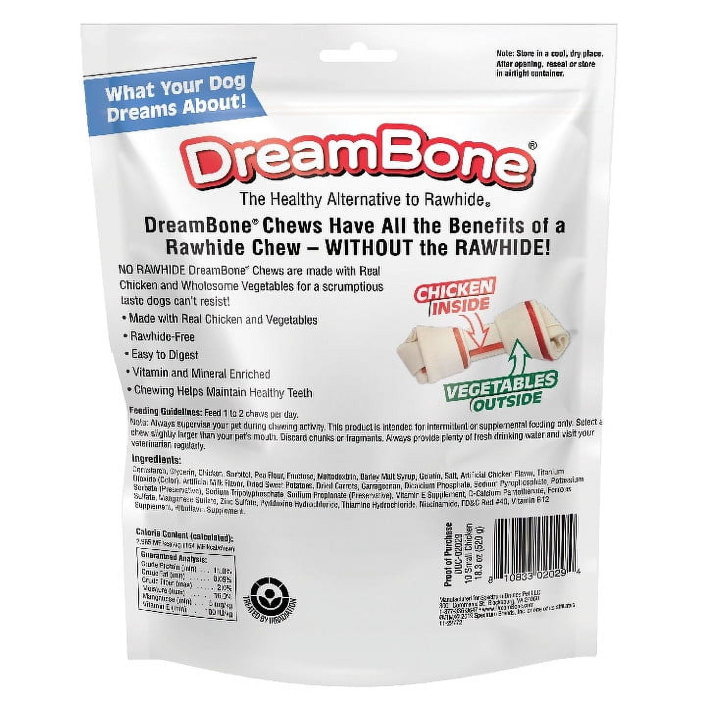 DreamBone Small Chews with Real Chicken, Rawhide-Free Chews for Dogs, 10 Count
