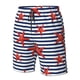 thumbnail image 4 of Balery Starfish Navy Blue Stripe Traje de Baño Estilo Hawaiano para Hombre, Shorts de Secado Rápido con Bolsillos-Medium, 4 of 6