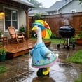 thumbnail image 6 of PoyoKee Porch Goose Outfits, Floral Dress Goose Outfits with Umbrella, Summer Outdoor Porch Decor for 23 inch Backyard Statue, Home Decor - Sky Blue, 6 of 7