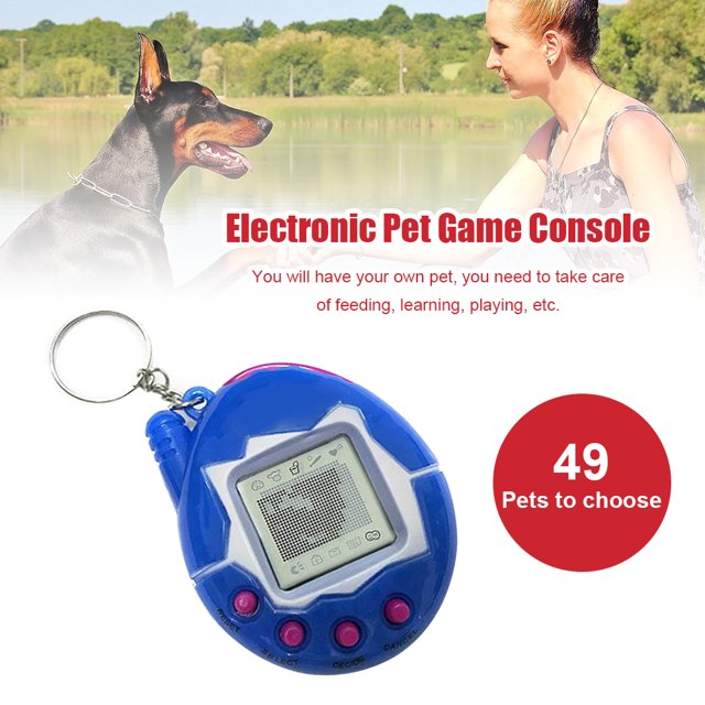 Consola de juegos electrónica para mascotas Juguetes interactivos virtuales nostálgicos para mascotas electrónicas (azul)