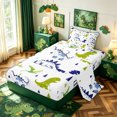 thumbnail image 2 of meiyoeat Woodland Dinosaur Twin Sheets for Boys Bedding, Pine Jungle Wildlife Bedding, White Green Navy, 3pcs, 1 Flat Sheet, 1 Fitted Sheet and 1 Pillowcase, 2 of 6