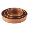 Ayesha Bakeware Round Cake Pan Set, 3-Piece, Copper