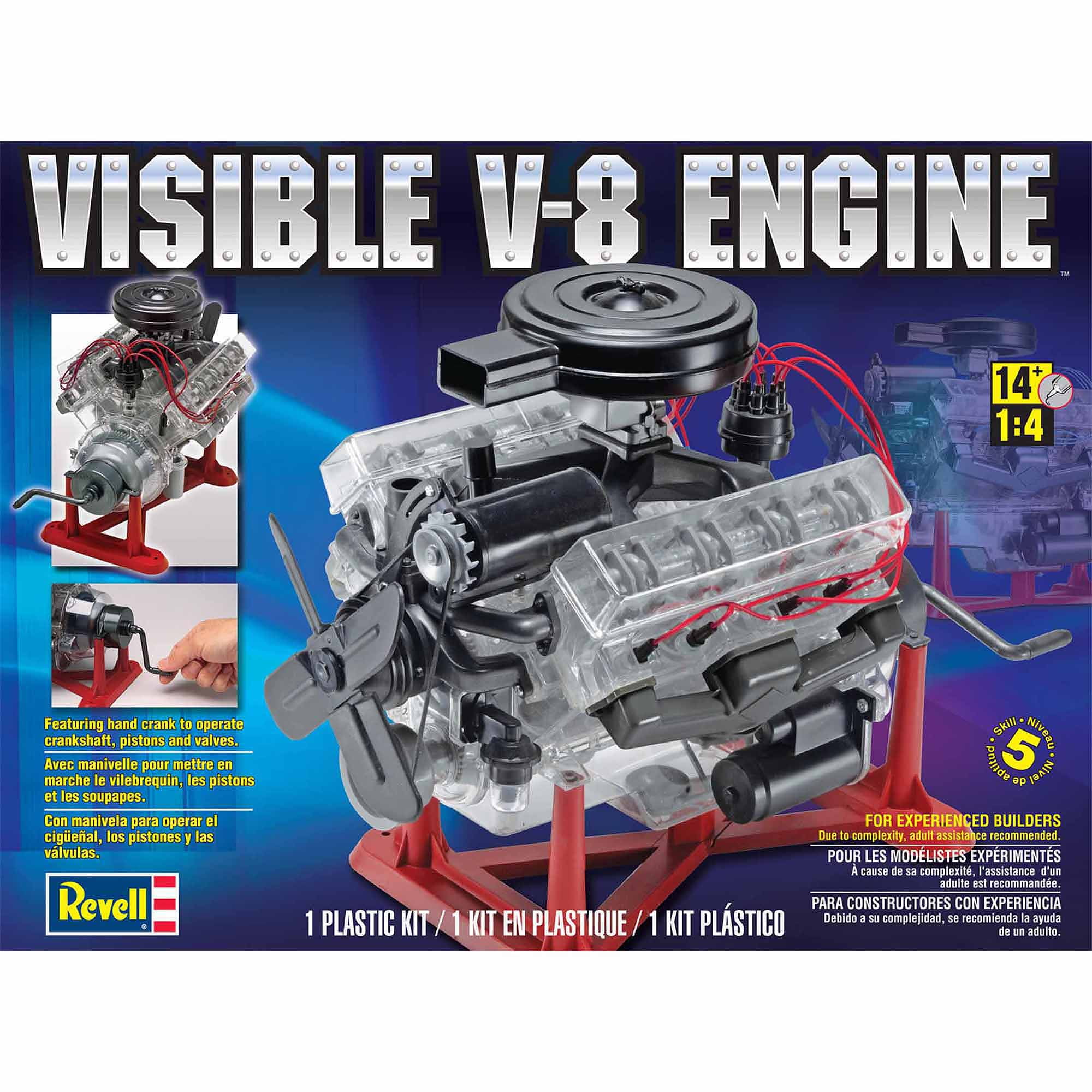 12-Inch Revell 85-8883 1//4 Visible V-8 Engine Plastic Model Kit
