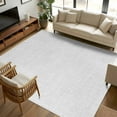 thumbnail image 3 of White 5x7 Area Rugs, Farmhouse Burlap Solid White Color Modern Linen Texture Non-Skid Rubber Backing Large Rectangle Rugs - Living Room Bedroom Home Office, Indoor Floor Mat Carpets Washable Rug, 3 of 9