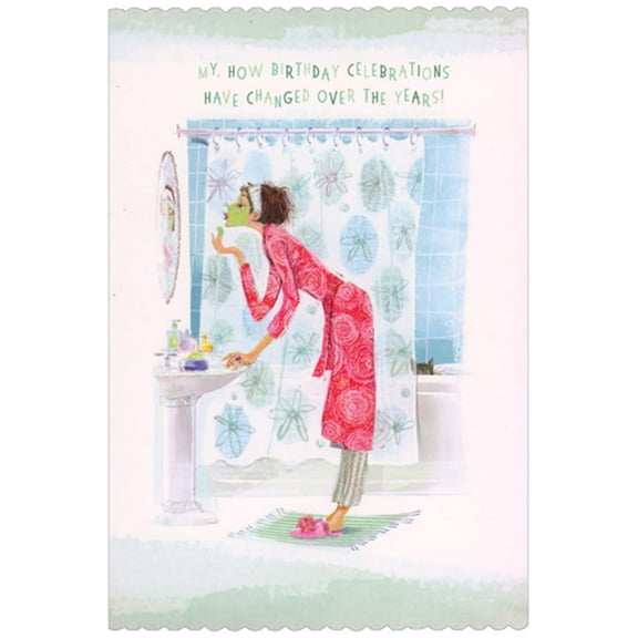 Pictura Bathroom Sink : Green Facial Mask Die Cut Funny Birthday Card for Her : Woman