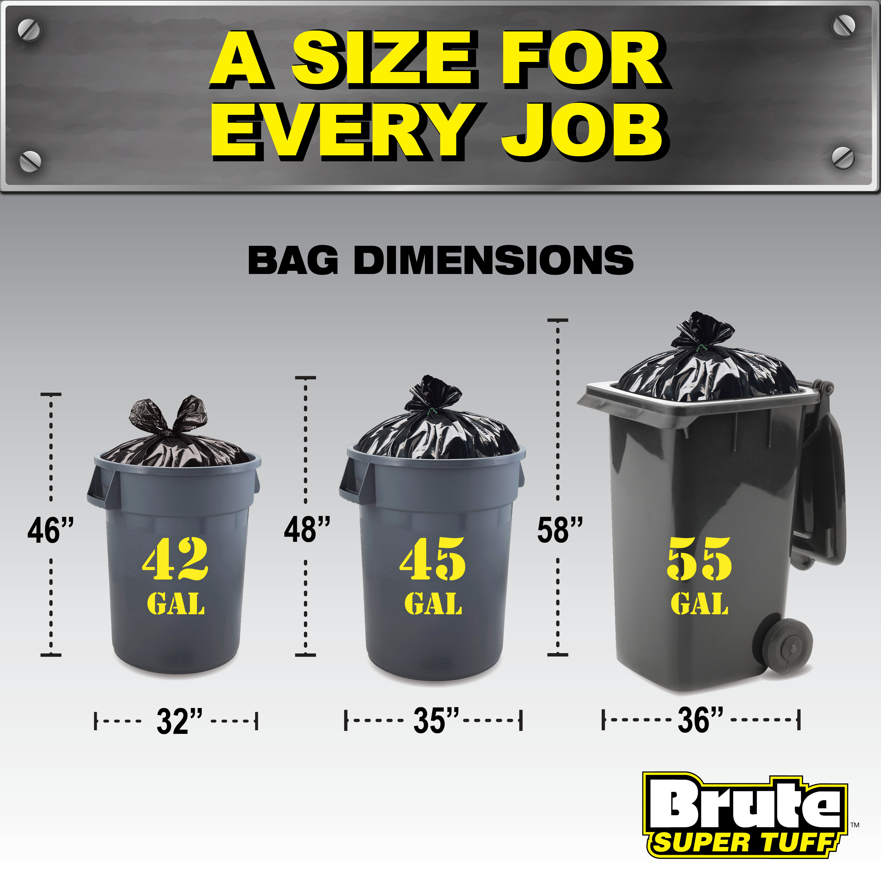 Brute Super Tuff Contractor Bags, 55 Gallon, 20 Count photo 8