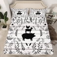 thumbnail image 2 of Homewish Kawaii Pig Silhouette Bed Sheets,Country Farmhouse Lodge King Sheets,Rustic Plant Leaves Sheet Set For Kids,Microfiber Bedroom Decor,4pcs, 2 of 7