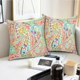 thumbnail image 2 of MAGPIE Set of 2 Throw Pillow Covers - 18"x 18" Pillow Cover Waterproof Decorative PillowCase Made of Polyester for Garden Sofa Living Room Bed Car(Melora Paisley), 2 of 5