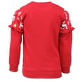 thumbnail image 4 of Cyndeelee Girls Long Sleeve Pullover Christmas Sweater Crewneck Holiday Sweater Shirt (Red Reindeer, 5/6), 4 of 5