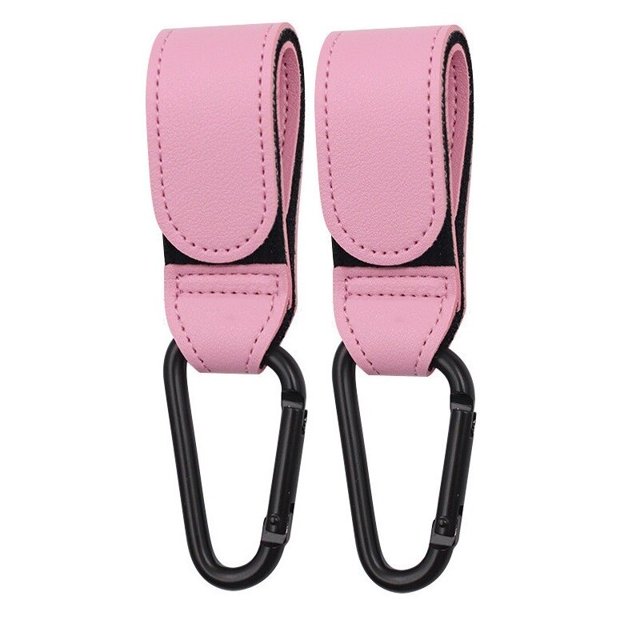 Gancho de cuero PU para cochecito de bebé, organizador giratorio de 360 grados, accesorios para cochecito, 1/2 Uds.