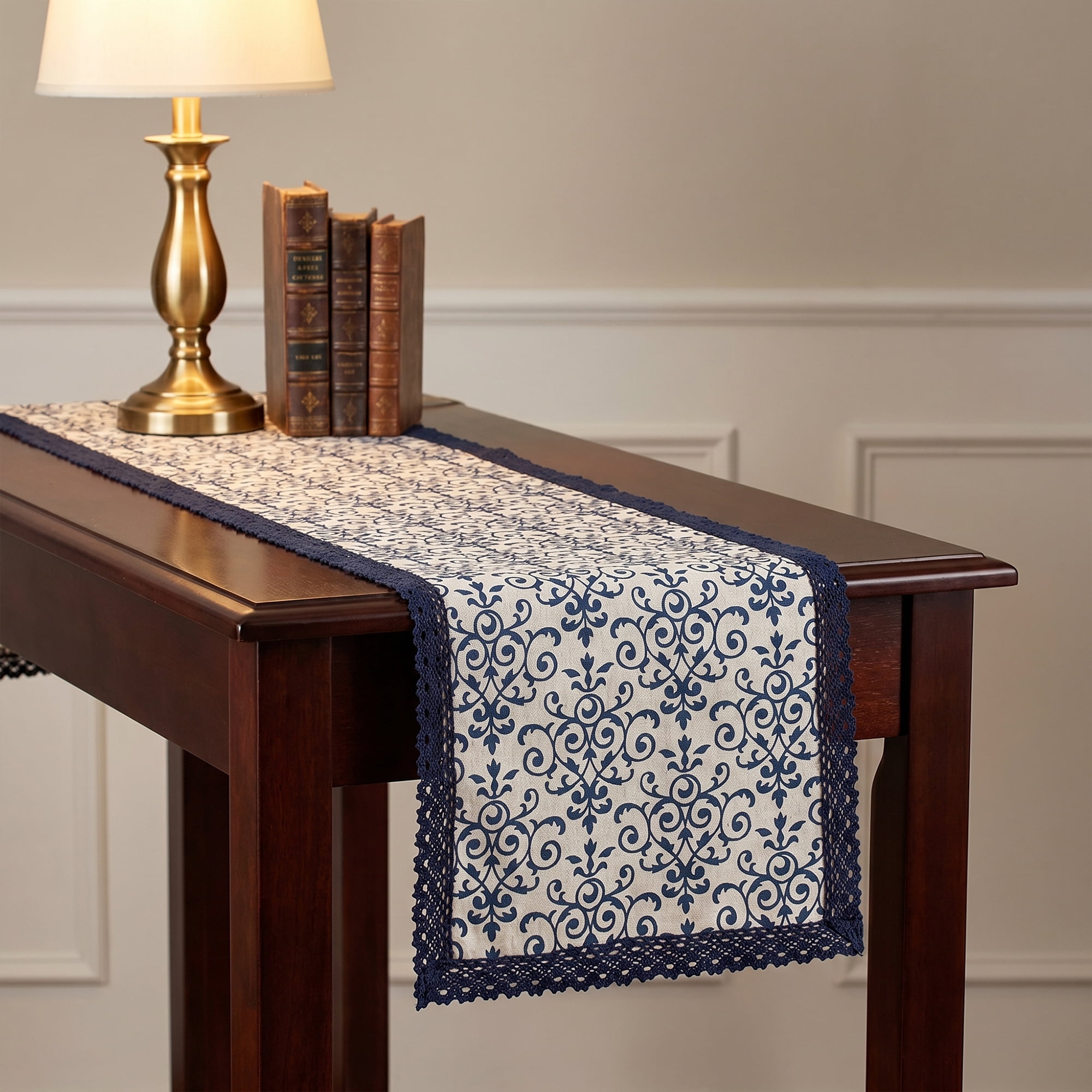 Unique Bargains Birthday Decorations Washable Cotton Kitchen Runner Blue 11.8x78.7in