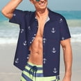 thumbnail image 5 of Lsque Anchor Heart Blue pattern Hawaiian Shirt for Men, Unisex Summer Beach Casual Short Sleeve Button Down Shirts-XX-Large, 5 of 9