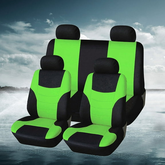 Masteelf 8 Pcs Neon Car Seat Cover Seat Covers Set 115.00X53.00X0.50CM Light Green