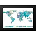 thumbnail image 2 of SD Graphics Studio 18x13 Black Modern Framed Museum Art Print Titled - World Map Watercolor, 2 of 5