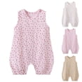 thumbnail image 6 of Baby Girl Clothes Floral Print Cotton Cute Onesie Sleeveless Summer Soft Sleep and Play Bodysuit 3M-2T (6-9 Months, White), 6 of 6