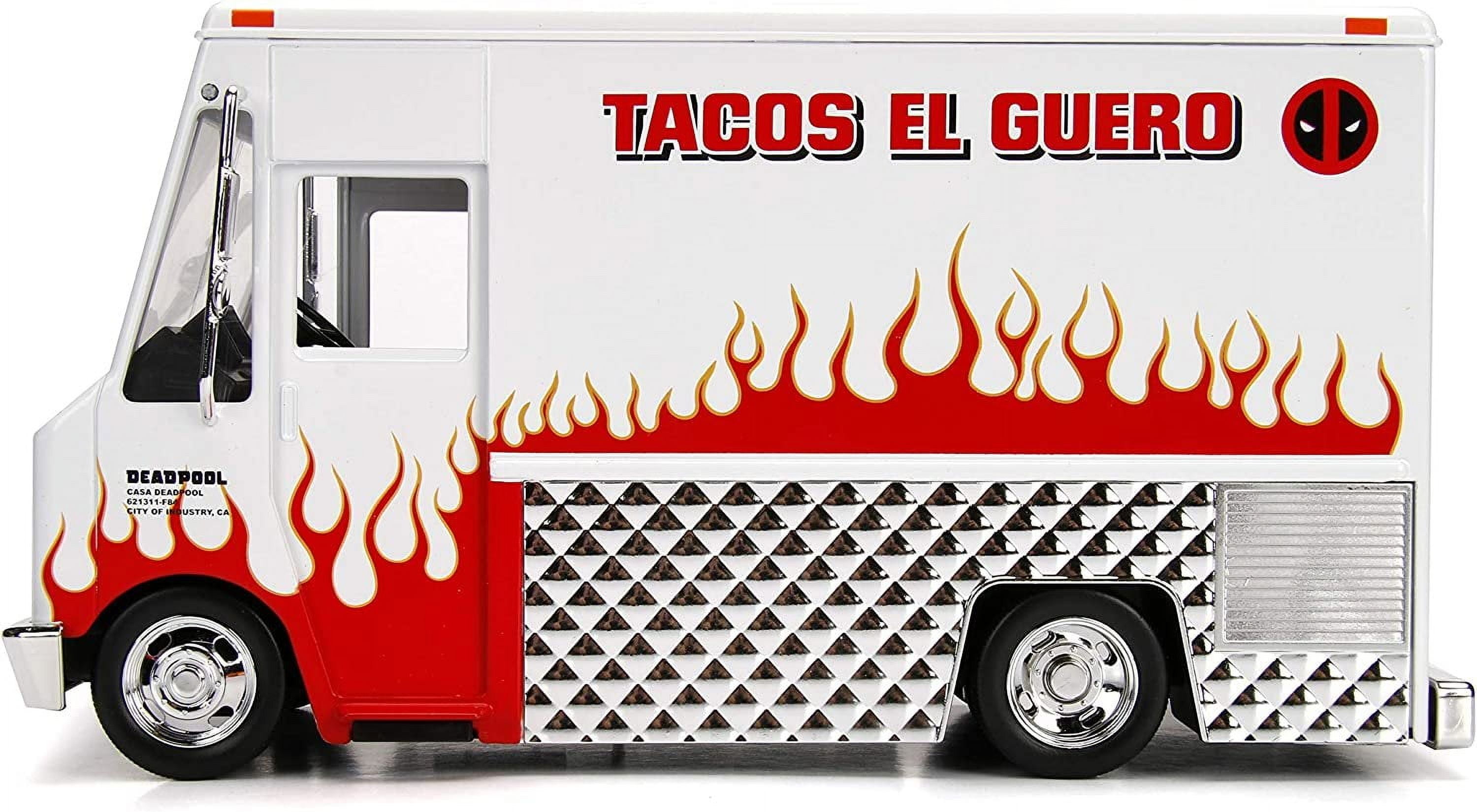 Marvel Deadpool Diecast Taco Truck Car, 1:24 Scale Vehicle
