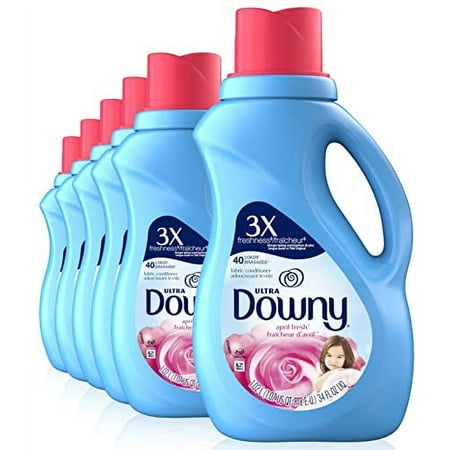 Downy Ultra April Fresh Laundry Fabric Softener Liquid, Six 34 Fl Oz Bottles, 240 Loads Total