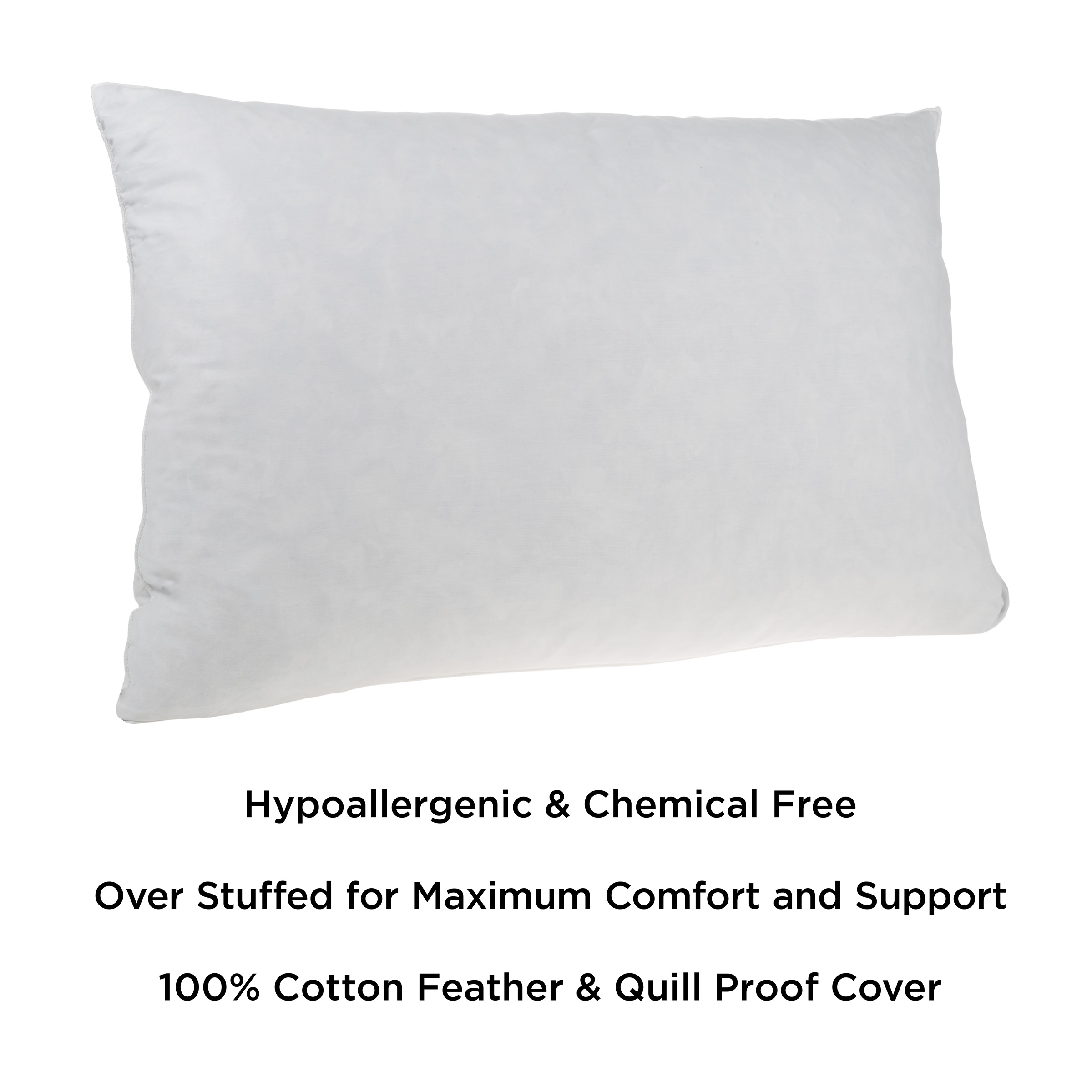 overstuffed feather pillow