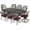 Antique Bronze / Red, variant on VIVIJASON 9-Piece Outdoor Furniture Dining Set, All-Weather Cast Aluminum Patio Conversation Set, Include 6 Stationary Chairs, 2 Swivel Dining Chairs and an Oval Table with Umbrella Hole, Red Cushion