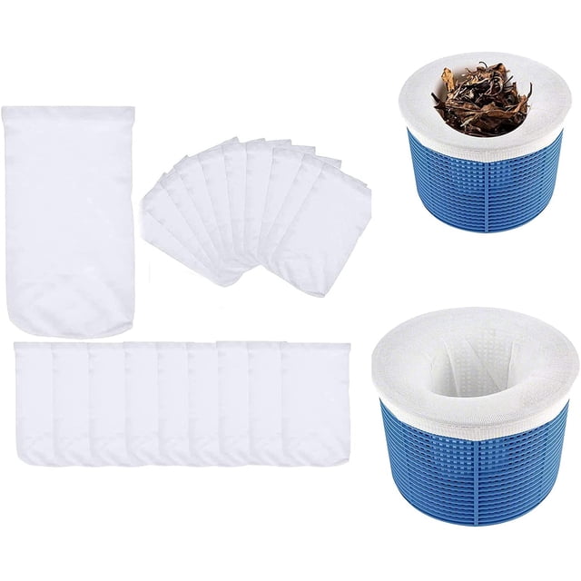 Pool Skimming Socks are Suitable for Fine Mesh Swimming, Reusable Ultra-Fine Mesh Socks Filter Pool Gravel Collectors for Ground and Above-Ground Swimming Pools (20 pcs)