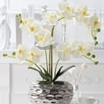 thumbnail image 3 of Guardoinrt Realistic Artificial White Orchid Plant In Pot - Low Maintenance Wide Application Realistic yellow, 3 of 6