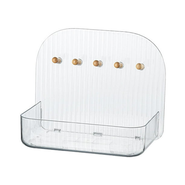 Organizador de maquillaje con 5 ganchos, organizador compacto para loción, perfume, lápiz labial y tocador. Blanco