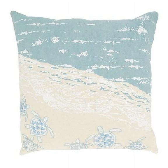 Saro Lifestyle Sandy Shores Sea Turtle Throw Pillow Cover