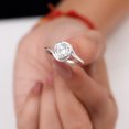 thumbnail image 4 of Womens Moissanite Solitaire Heart Engagement Ring - 8mm - 2 Ct - D-VS1 Grade Certified, 14K White Gold, US 3.75, 4 of 6