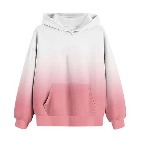 

Annhoo Cute Hoodies for Girls Trendy Long Sleeve Oversized Sweatshirts Children s Gradient Color Clothes 2-14 Years