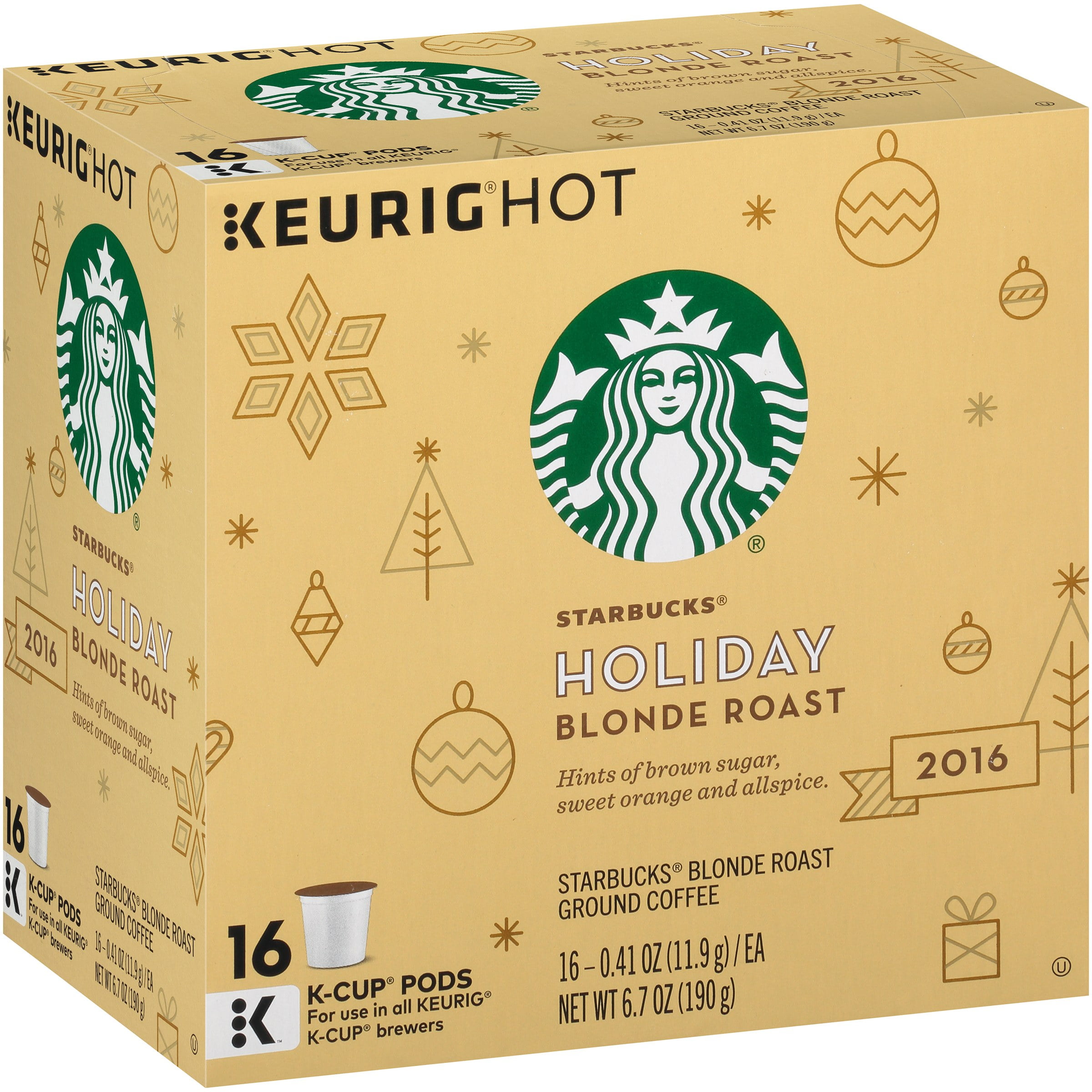 Starbucks® Holiday Blonde Roast KCUP® Pods 16.41 oz. Cups