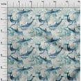 thumbnail image 3 of oneOone Cotton Jersey Dusty Teal Green Fabric Whale Sewing Material Print Fabric By The Yard 58 Inch Wide, 3 of 6