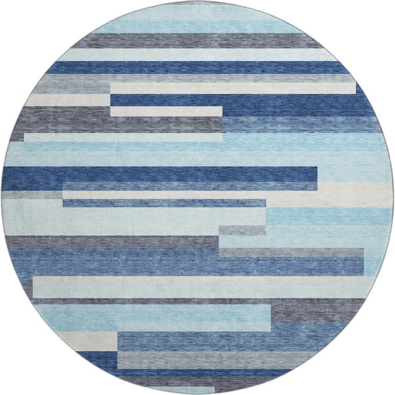 Dalyn Rugs Premium Machine Washable Mayfield AMF956 Blue 8' x 8' Round Rug