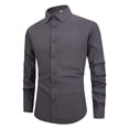 thumbnail image 2 of Pitauce Men's Dress Shirts Solid Color Slim Fit Long Sleeve Formal Shirt Stretch Wrinkle-Free Business Work Casual Button Down Shirts, 2 of 3
