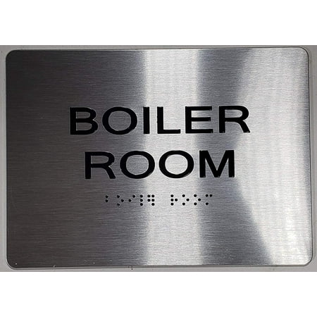 

Boiler Room ADA Sign -(Aluminium Brush Silver Size 5X7) The Sensation line