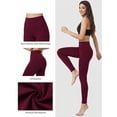 thumbnail image 5 of ValueVibe Leggings for Women High Waisted Yoga Stretch Workout Leggings Slim Fit Activewear Pants, Burgundy XL, 5 of 7