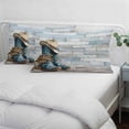 thumbnail image 4 of Western Cowboy Boots Throw Pillow Covers, Vintage Country Blue Wooden Soft Breathable Pillow Cases with Invisible Zipper for Sleeping, Small Pillowcases for Couch Bed Sofa Chair 16x24 Inches, 4 of 9