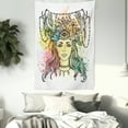 thumbnail image 3 of Occult Decor Tapestry, Female Shaman with Third Eye Form on Head with Watercolors Splashes Occultism Image, Wall Hanging for Bedroom Living Room Dorm Decor, 40W X 60L Inches, Multi, by Ambesonne, 3 of 5
