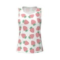 thumbnail image 4 of Xecao Strawberry print women's scoop neck, loose-fit workout tank tops for the gym., 4 of 9