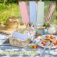 thumbnail image 5 of Cubiertos de paja de trigo, juego de vajilla portátil con cuchara, cuchillo y tenedor, para niños, adultos, viajes, picnic y camping (rosa), 5 of 6