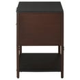 thumbnail image 4 of Zemy Side End Table, 2 Drawers, Open Shelf, Black Metal, Rust Brown, 4 of 5