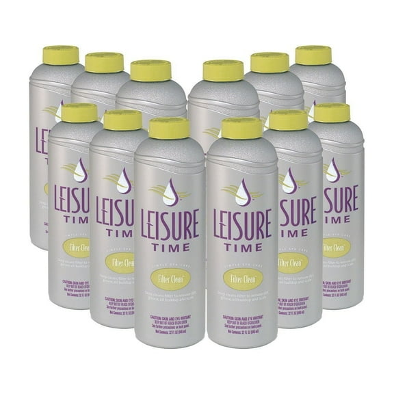 Leisure Time LZ-O-12 Filter Clean Cartridge Cleaner for Spas and Hot Tubs, 12-Pack, 1-Quart
