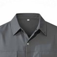 thumbnail image 5 of Men's 100% Cotton Work 2 Piece Outfit Set, Short Sleeve Snap Button Shirt with Double Pockets & Drawstring Cargo Shorts with Multi Pockets, Casual Outdoor Workwear Gray, 5 of 7