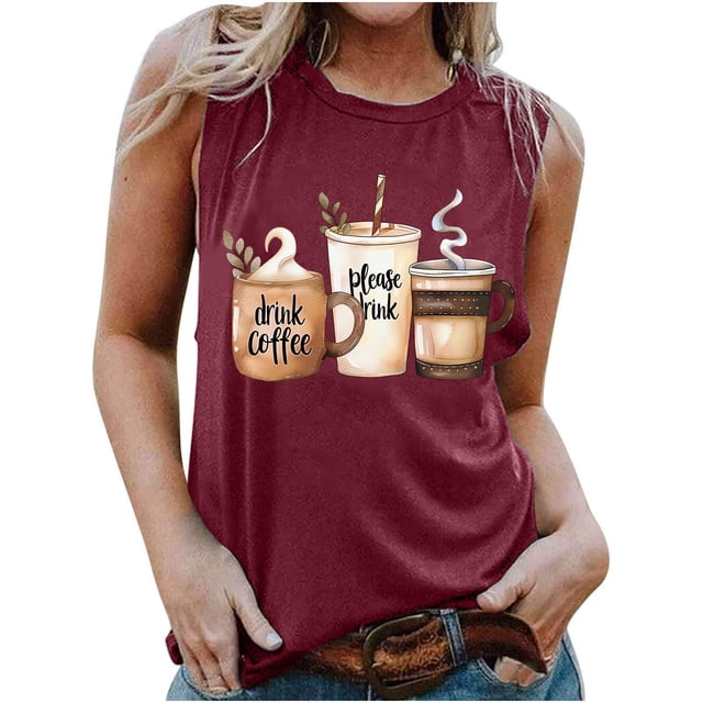 LSLJS Blouse Sans Manches Imprimée Mode Décontractée pour Femmes Col Rond Sexy Pull-Over Slim, Débardeurs pour Femmes