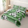 thumbnail image 3 of Erosebridal Letter A Monogrammed Twin Quilt Set,Green White Black Twin Coverlet Set For Soccer Lovers,2 Pieces, 3 of 7