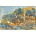 thumbnail image 3 of Franz Kobell 24x18 Black Modern Framed Museum Art Print Titled - Hilly Landscape with a Stream (1800-1805), 3 of 5
