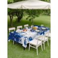 thumbnail image 3 of Outdoor Tablecloth with Umbrella Hole and Zipper, Navy Blue Christmas Rectangle Table Cloth 60x120 Inch Waterproof Tablecloth, Snowman Snowflake Gifts Xmas Tree Picnic Table Cover for Patio Camping, 3 of 7