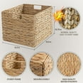 thumbnail image 2 of CHOSHOME 2 PACK Water Hyacinth Storage Baskets Wicker Cube Baskets 14.5“x 12.5"x 10.75", 2 of 7