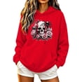 thumbnail image 3 of Jsaierl Women's Halloween Sweatshirts Plus Size Skull Print Pullover Hoodies Trendy Classic Long Sleeve Sweater Tops Halloween Costumes, Sizes S-2XL, 3 of 6